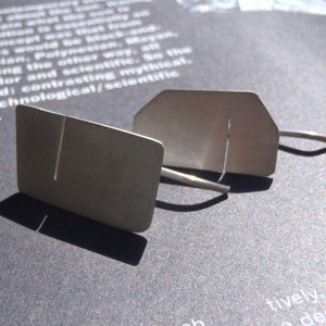Drop Rectangular Slot Mismatched Earrings: A Trendy Geometric & Asymmetric Design Minimal Cool Earrings for Contemporary Jewelry Lovers image 6