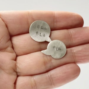 Aretes Disparejos Blah Blah Blah Globo de Cómic - Aretes Asimétricos de Divertidos Globos de Chat para Amantes de los Libros