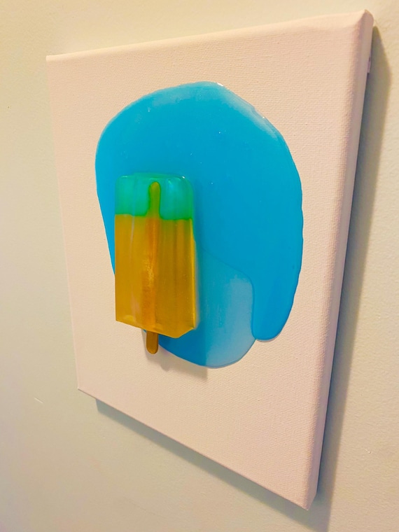 Melting Popsicle Resin Art, Unique Handmade Home Decor, Art, Colorful Ice Cream Art, Candy Art, Melting Popsicles, Pretty Melts,Modern Art