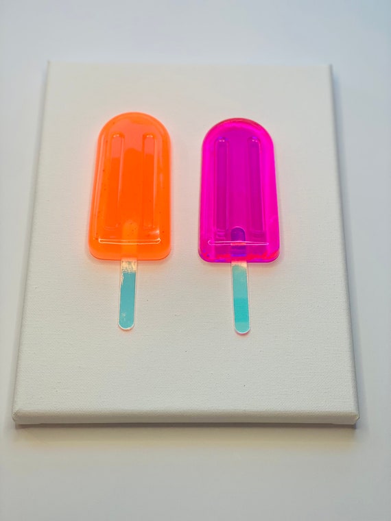Pop Art Resin Ice Cream Popsicle Wall Decor, Colorful Statement Art, Surreal Visual Art, Home Decor