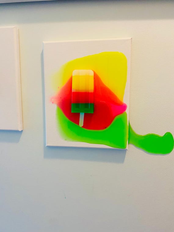Melting Popsicle Resin Art, Unique Handmade Home Decor, Art, Colorful Ice Cream Art, Candy Art, Melting Popsicles, Pretty Melts,Modern Art