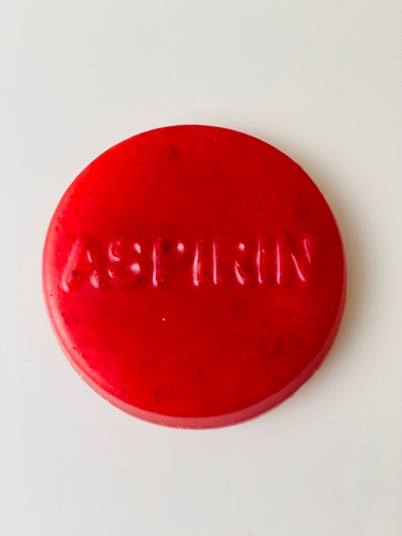 Bold Expression Aspirin Magnet, Pill Decor, Candy Art Statement, Unique Office Supplies
