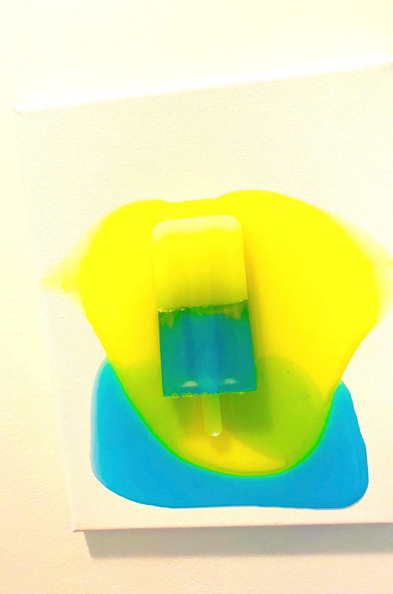 Lush Melt No. 04 — Melting Ice Pop Resin Sculpture, Colorful 3D Pop Art Wall Art