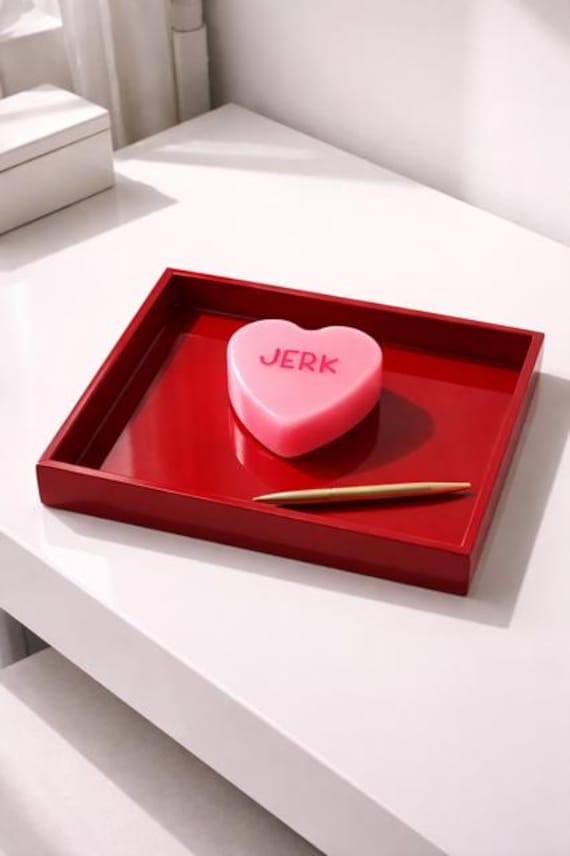 Bitter Sweetheart No. 03 – Resin Conversation Heart Sculpture, Contemporary Pop Art Object, Collectible Art Piece