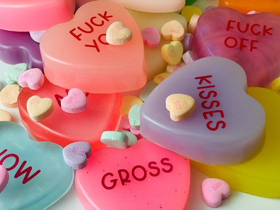 Custom Paperweight, Conversation Hearts, Mean/Nice Hearts, Desk decor, Visual Art, Color, Unique Art, Office supp, Candy Art, Statement Art