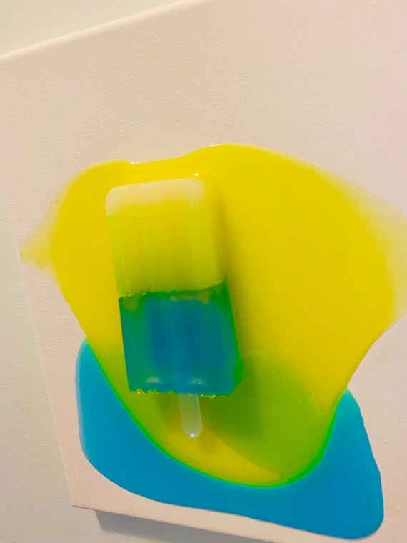Melting Popsicle Resin Art, Contemporary Home Decor Statement Piece, Colorful Candies Art, Unique Handmade