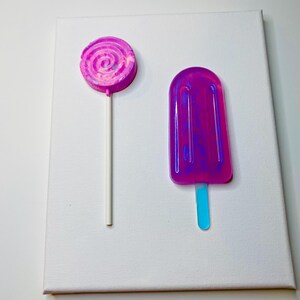 Unmelt No. 01 Resin Ice Pop and Lollipop Sculpture, Colorful 3D Pop Art Wall Art