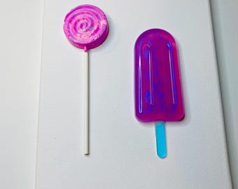 Unmelt No. 01 Resin Ice Pop and Lollipop Sculpture, Colorful 3D Pop Art Wall Art