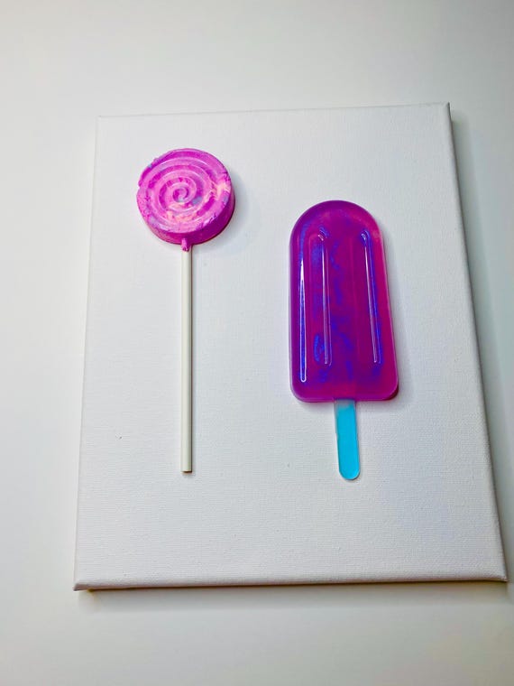Colorful Resin Lollipop Popsicle Art, Handmade Home Decor, Sweet Treat Wall Decor, Candy Art, Alcohol Ink