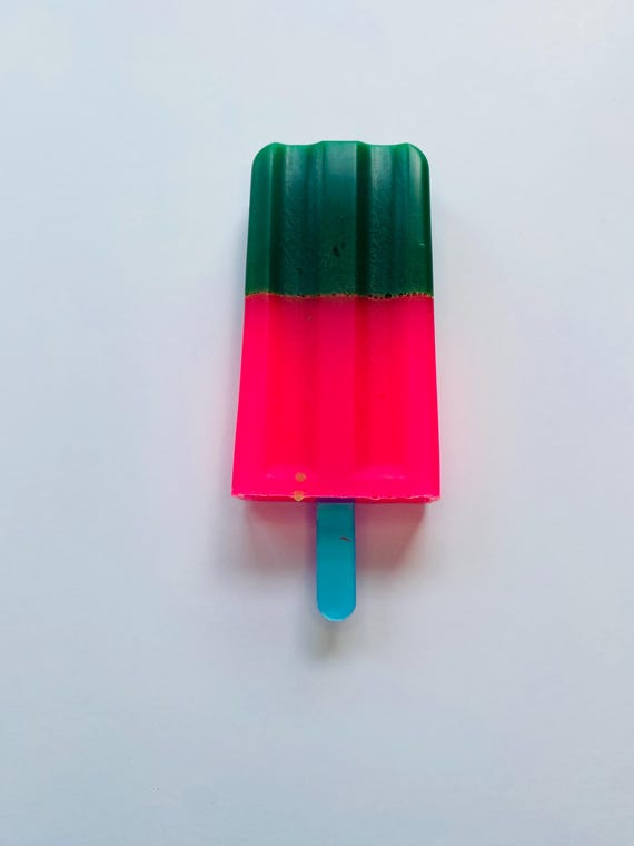 PINK and GREEN Pop Art Paperweight, Colorful Candy Art Office Supplies, Visual Art Desk Accessory, Sweet Treats Decor