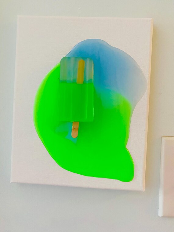 Unique Melting Popsicles Resin Art, Handmade Home Decor, Colorful Design, Modern Statement Art, Art Lovers Gift