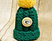 Green Bay Packers Inspired Hat Ornament Beanie Pom Pom FREE SHIPPING
