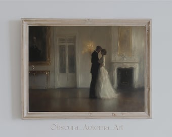 Dark Academia Romantic Dance Print, Gothic Vintage Wall Art (Digital Download)