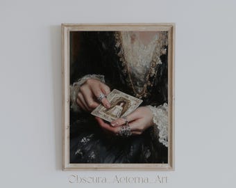 Dark Academia Fortune Teller Tarot Card Art Print (Digital Download)