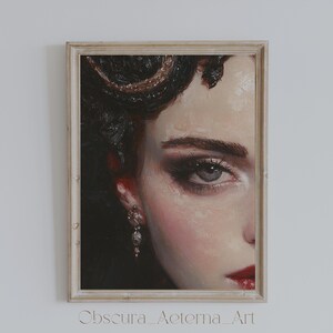 Retrato de Whispered Secrets / Dark Academia, estética melancólica, imprimible, regalo clásico para amantes del arte para la decoración del hogar
