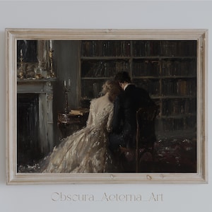 Impresión de Secretos Susurrados / Academia Oscura, obra de arte vintage romántica, estética literaria melancólica, elegante decoración de biblioteca