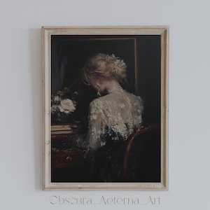 Elegancia atemporal / Impresión artística de Dark Academia, retrato de estilo victoriano, decoración del hogar vintage, arte de pared estético literario