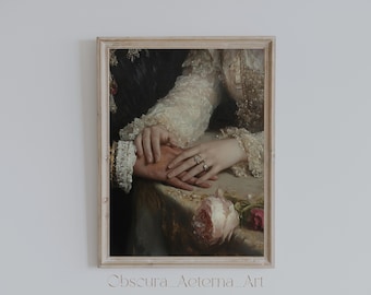 Eternal Elegance, Dark Academia Romantic Wall Art, Gothic Vintage Printable, Digital Download