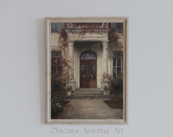 Dark Academia Manor Druck: Vintage Gotische Architektur (Digitaler Download)