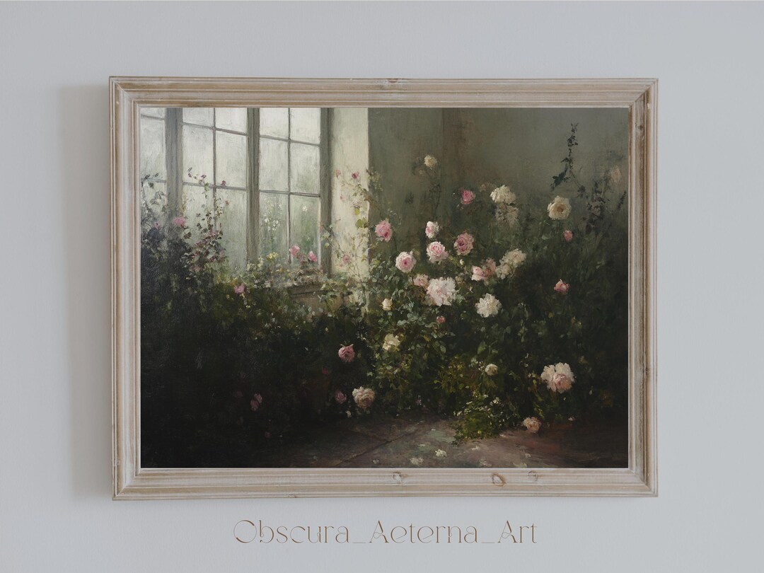 Vintage Rose Garden Print: Romantic Floral Wall Art (digital Download ...