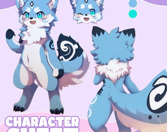 Fursona Reference Sheet Custom | Anthro Character Design Commission