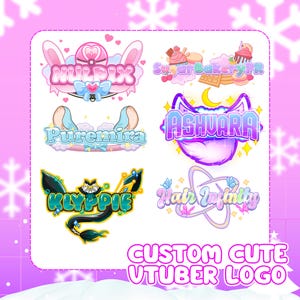 Custom Chibi Cute VTuber Logo | VTuber Logo | Animated Logo | Cute Logo | PNGTuber Logo | Chibi Logo, Custom Cute Vtuber Logo, GIFTuber Logo