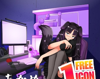 Niestandardowy profil VTubera z anime | Przyciągająca wzrok ikona profilu streamera | Uroczy i wyrazisty awatar dla twórców treści