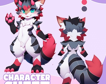 Aangepast Fursona-referentieblad | Anthro-personagekunst