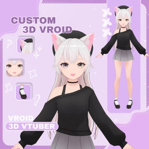 Custom 3D VTuber Model | VTuber Model Vroid, Vroid Character, Convert Live2d vtuber into 3D vtuber, VRchat