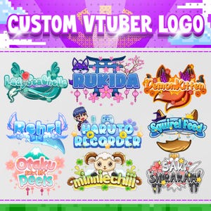 Custom VTuber Logo Design for Twitch & YouTube | Cute Animated Stream Branding, Kawaii Mascot Logo, VTuber Identity Pack for Streamers
