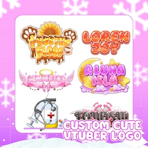 Aangepast chibi schattig VTuber-logo | VTuber-logo | Geanimeerd logo | Leuk logo | PNGTuber-logo | Chibi-logo, aangepast schattig Vtuber-logo, GIFTuber-logo