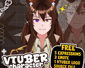 Modelo VTuber personalizado (Comisión Live2D) / Arte Anime / Recursos VTuber / Modelo VTuber / PNGTuber / Vtuber Masculino y Femenino / Comisión de Modelo VTuber