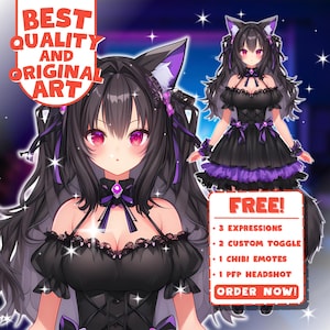 Aangepast Live2d-model | Live2d vtuber-model, anime-kunstcommissie, kant-en-klaar VTuber-model mannelijk en vrouwelijk, VTuber-rigging
