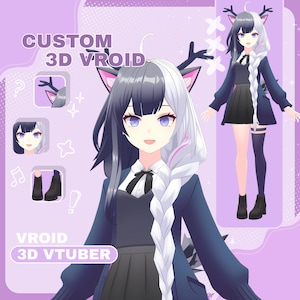 Custom 3D VTuber Model | VTuber Model Vroid, Vroid Character, Convert Live2d vtuber into 3D vtuber, VRchat