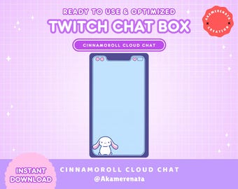 Soft Chat Widget | Aesthetic Chat Widget, Pastel Blue Chat Box for Stream, Cute Twitch Chat Box