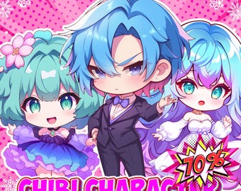 Custom Chibi Character Illustration | Anime, Manga, Game