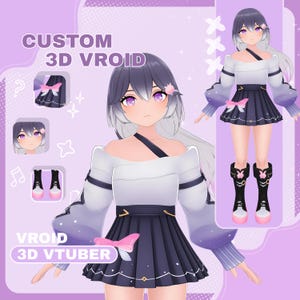 Custom 3D VTuber Model | VTuber Model Vroid, Vroid Character, Convert Live2d vtuber into 3D vtuber, VRchat