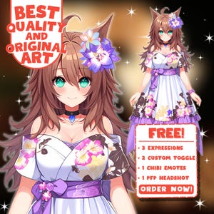 Aangepast Live2d-model | Live2d vtuber-model, anime-kunstcommissie, kant-en-klaar VTuber-model mannelijk en vrouwelijk, VTuber-rigging