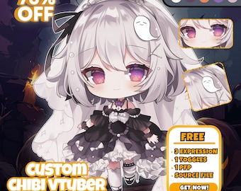 Custom Chibi VTuber Model Commission: Anime Style for Twitch