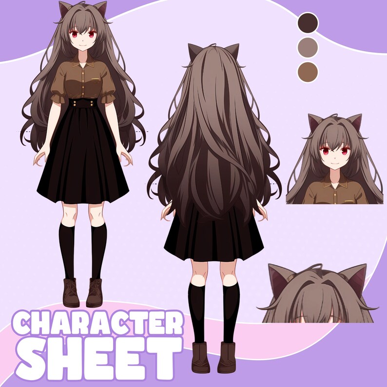 Fursona Reference Sheet Custom | Anthro Character Design Commission - Etsy