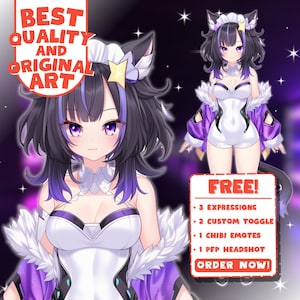 Aangepast Live2d-model | Live2d vtuber-model, anime-kunstcommissie, kant-en-klaar VTuber-model mannelijk en vrouwelijk, VTuber-rigging