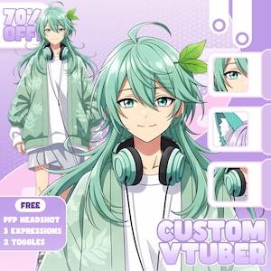 Benutzerdefiniertes Live2D VTuber Model | Anime Gesichtsmaske Auftragsarbeit