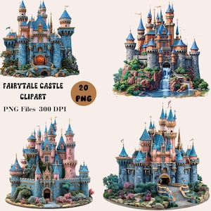 20 Fairytale Castle Clipart, Princess Castle PNG, Magical Castle Clipart, Magical Kingdom PNG, Fairytale Castle PNG