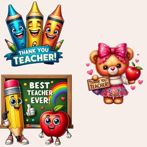 Teacher Appreciation Clipart, Thank You Teacher Clipart, Best Teacher Ever Clipart, Teacher PNG Bundle