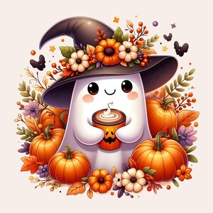 Halloween Ghost Clipart, Cute Ghost Clipart, Halloween Clipart Bundle, Pumpkin Season Clipart