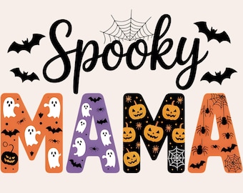 Spooky Mama PNG, Halloween Mama PNG, Spooky Halloween PNG, Retro Halloween Shirt Png, Halloween Sublimation