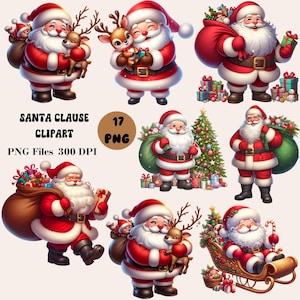 17 jultomte-clipart, söt jultomte-PNG, festlig jultomte-clipart, jultomte-clipart-paket, jul-clipart-paket