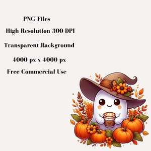 Halloween Ghost Clipart, Cute Ghost Clipart, Halloween Clipart Bundle, Pumpkin Season Clipart
