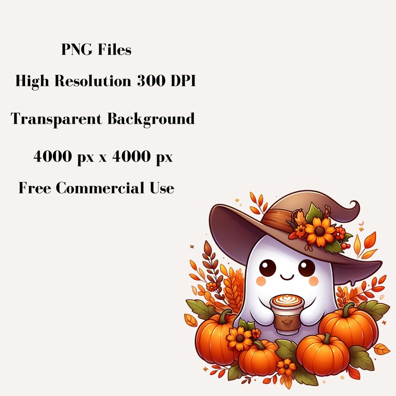 Halloween Ghost Clipart, Cute Ghost Clipart, Halloween Clipart Bundle, Pumpkin Season Clipart