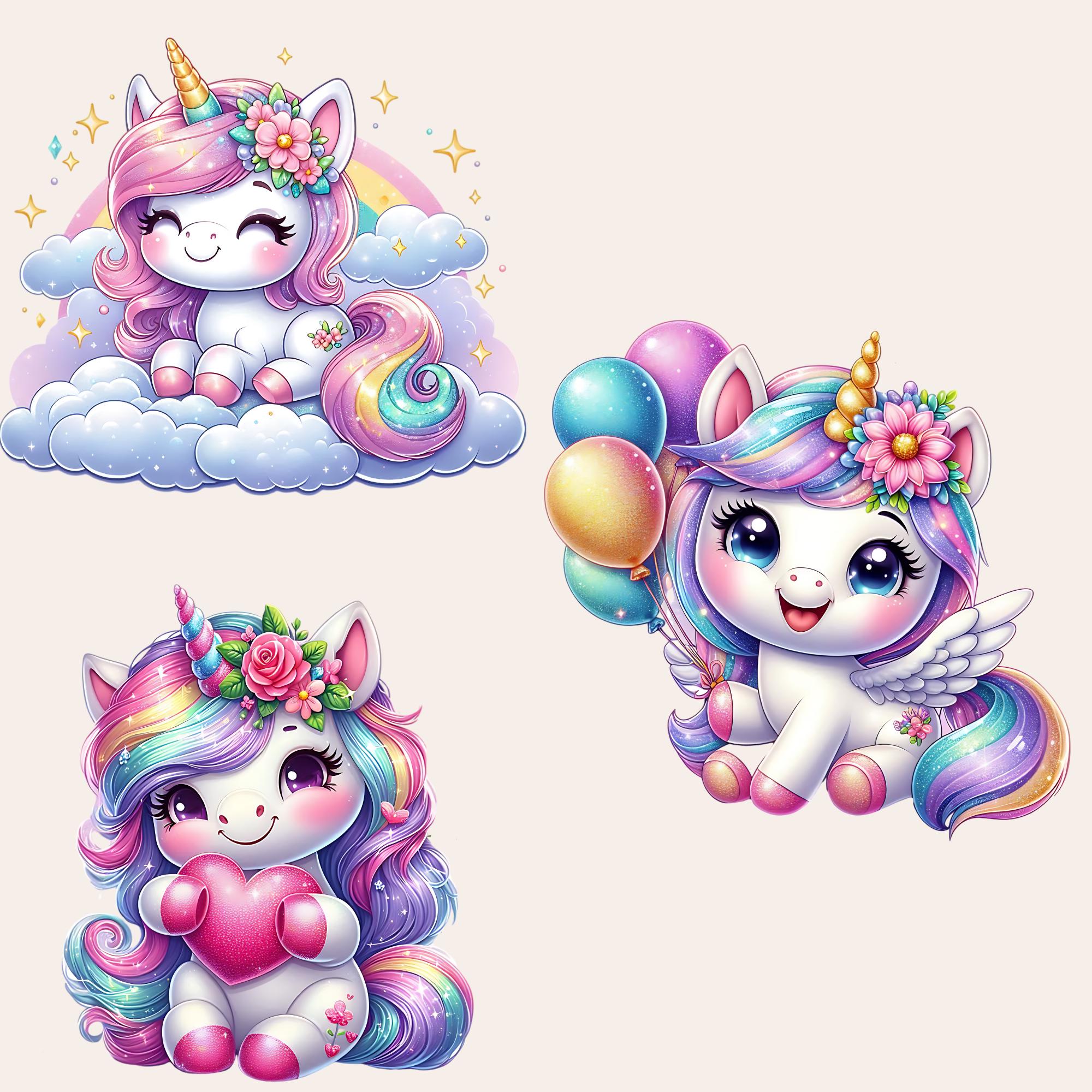 16 Cute Unicorn Clipart, Rainbow Unicorn Clipart, Baby Unicorn PNG ...